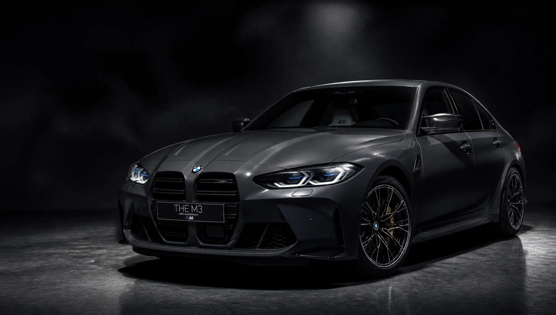 Mørk BMW M3 Competition i premium studio — Unik Bil